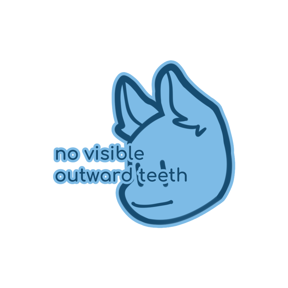 NO VISIBLE OUTWARD TEETH (TEETH)